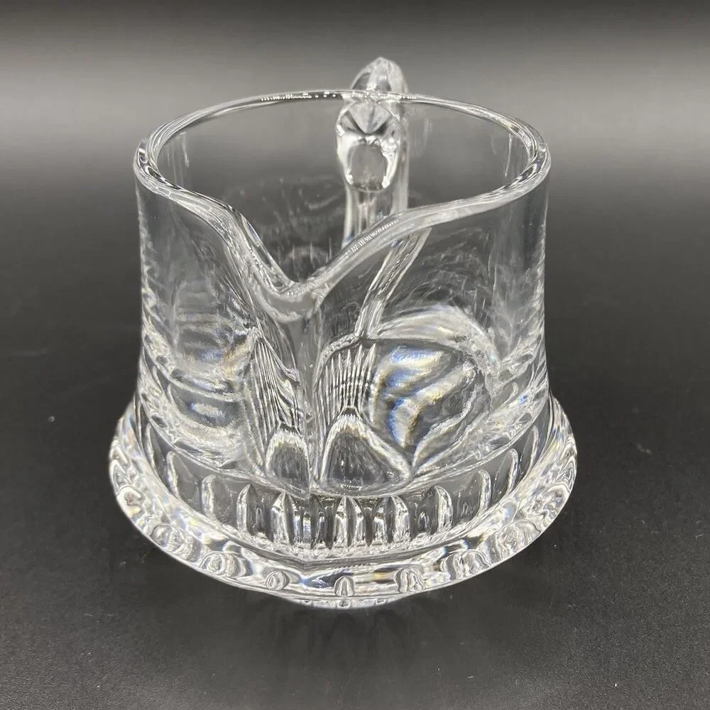 Vintage Gorham Full Lead Crystal Stacking Open Sugar Bowl & Creamer Set